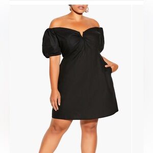 City Chic Sweet Paradise Off the Shoulder Linen Blend
Dress